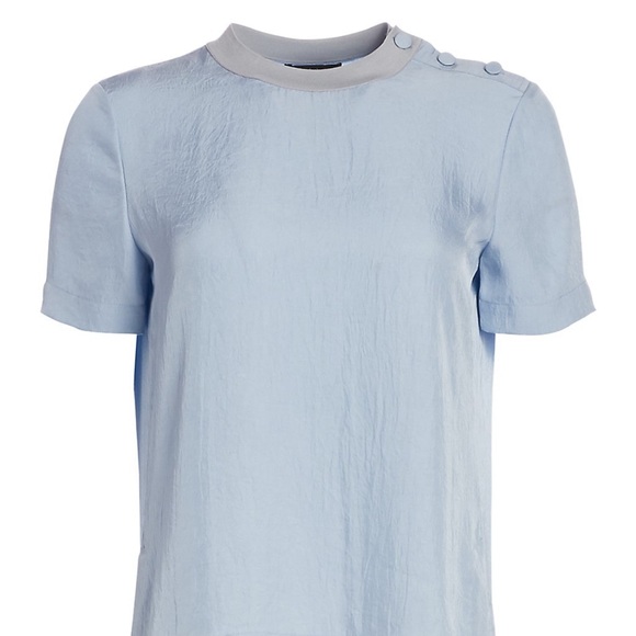 Rag & Bone Women’s Aiden Button Tee Top Short Sleeve Size Medium Powder Blue EUC - Picture 4 of 13